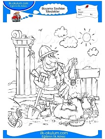Çocuklar İçin Arkeolog Boyama Sayfaları 